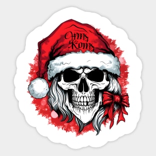 Christmas Celebration with a Skull Twist Sticker